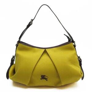 Burberry shoulder bag brown dark canvas leather